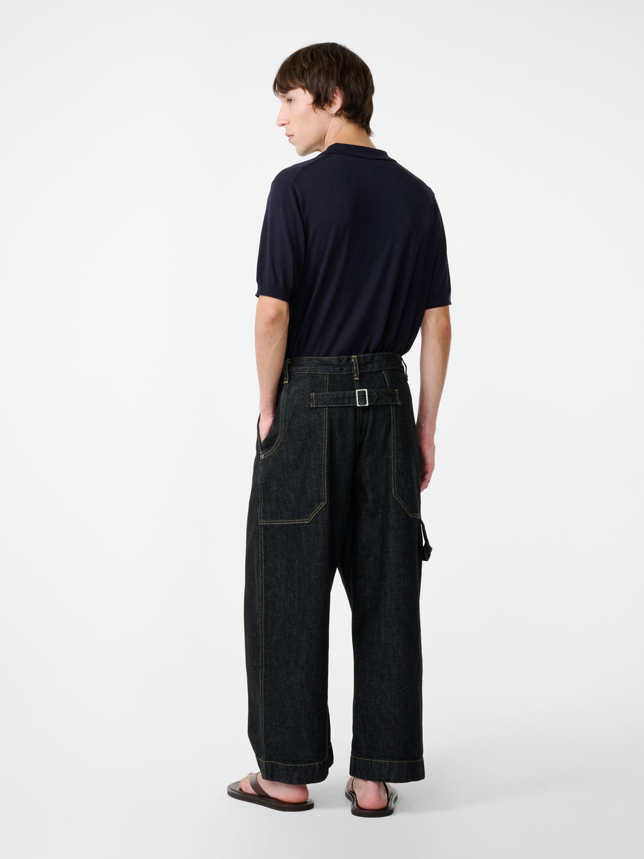 Bridges Italian Denim Pant in Black - Studio Nicholson