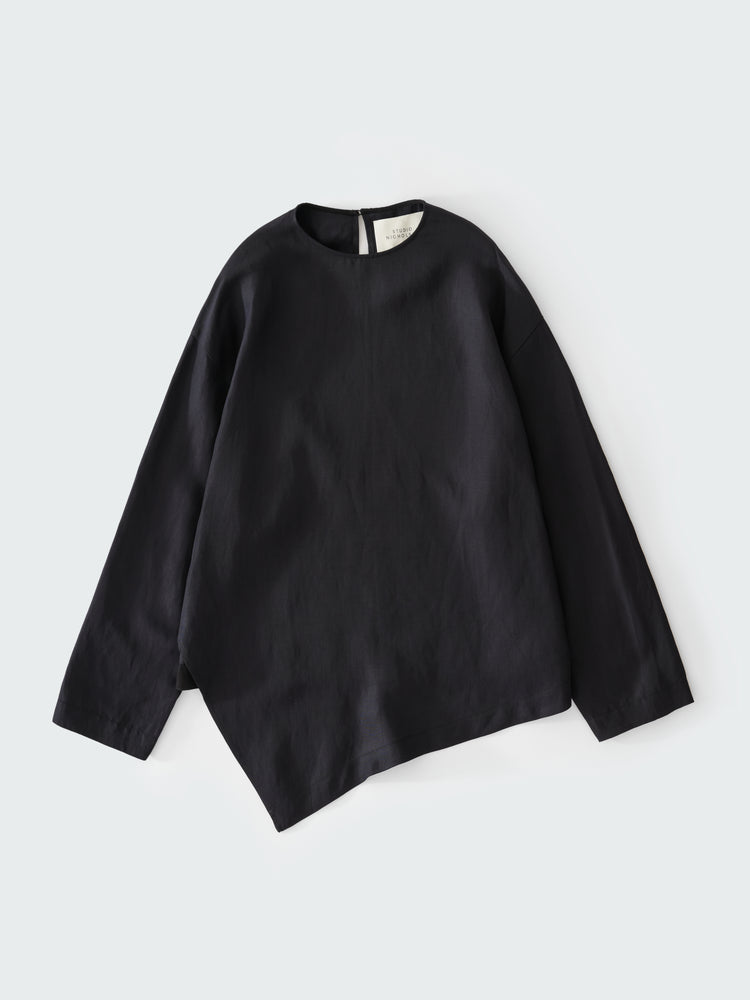 Bute Linen Top in Darkest Navy