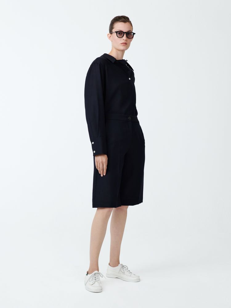 Cabra Tropical Wool Short in Darkest Navy