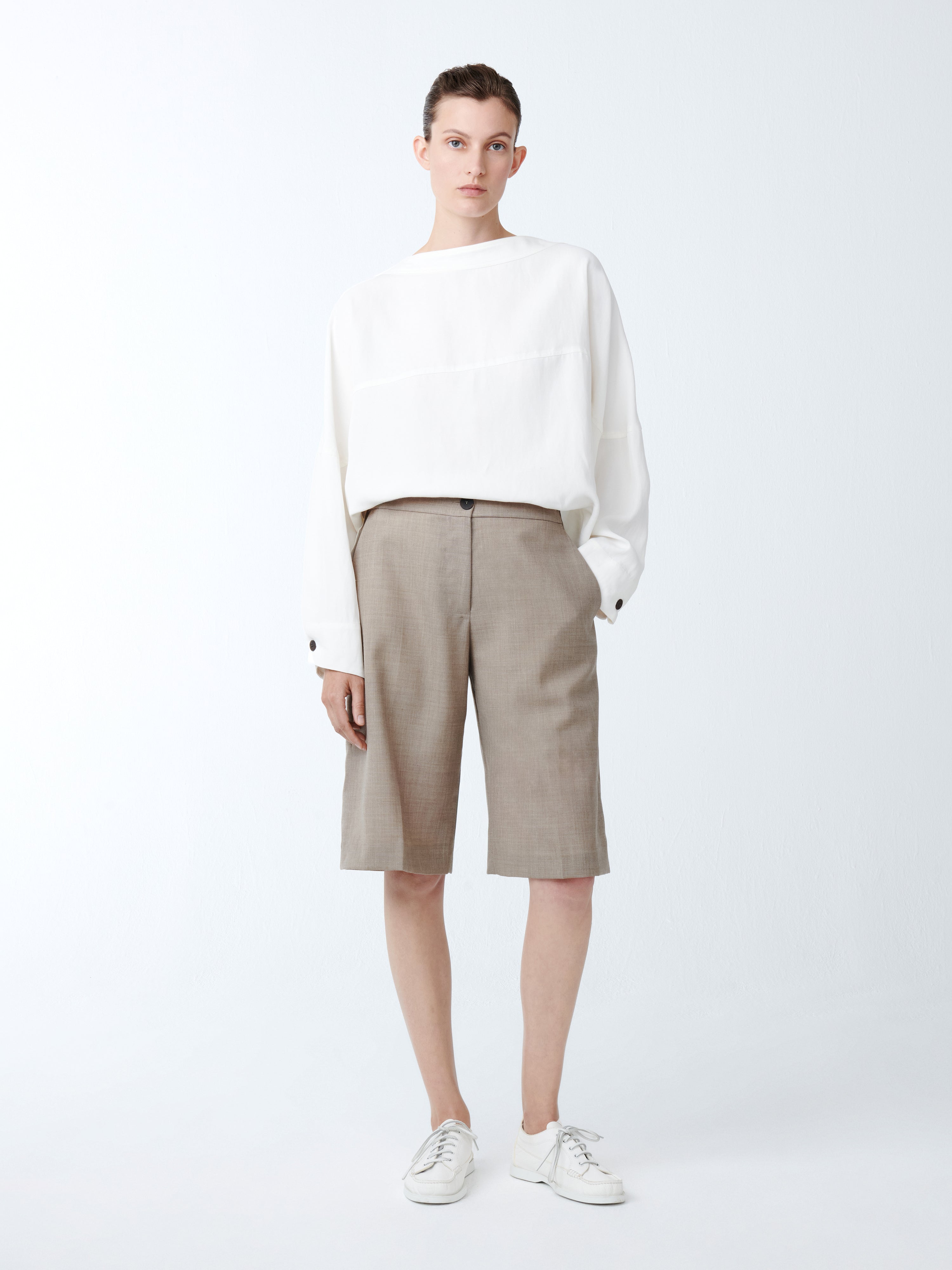 Cabra Tropical Wool Short in Melange | Tailored Shorts – Studio