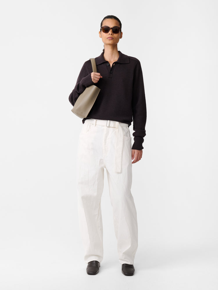 Cahun Crinkle Denim Pant in White