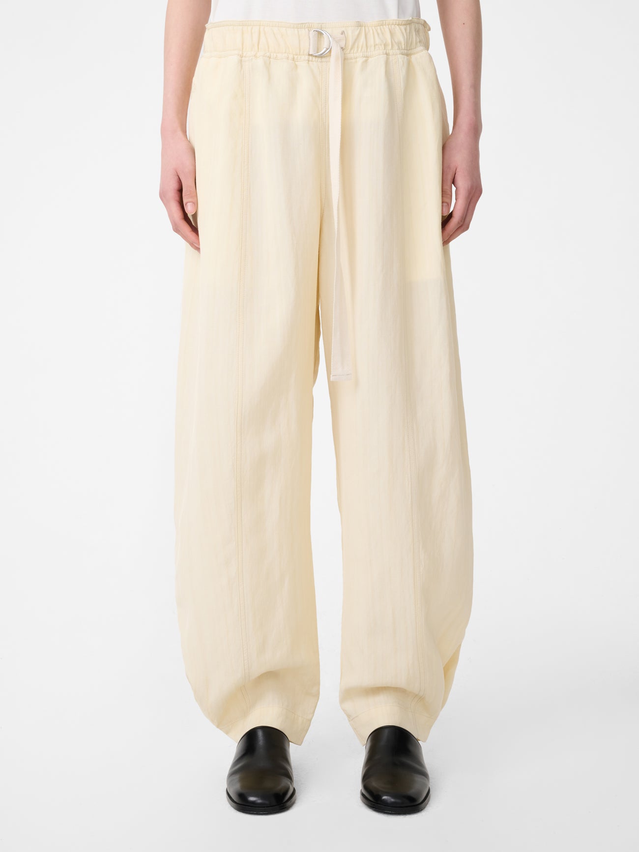 Calvo Belted Pant in Alabaster