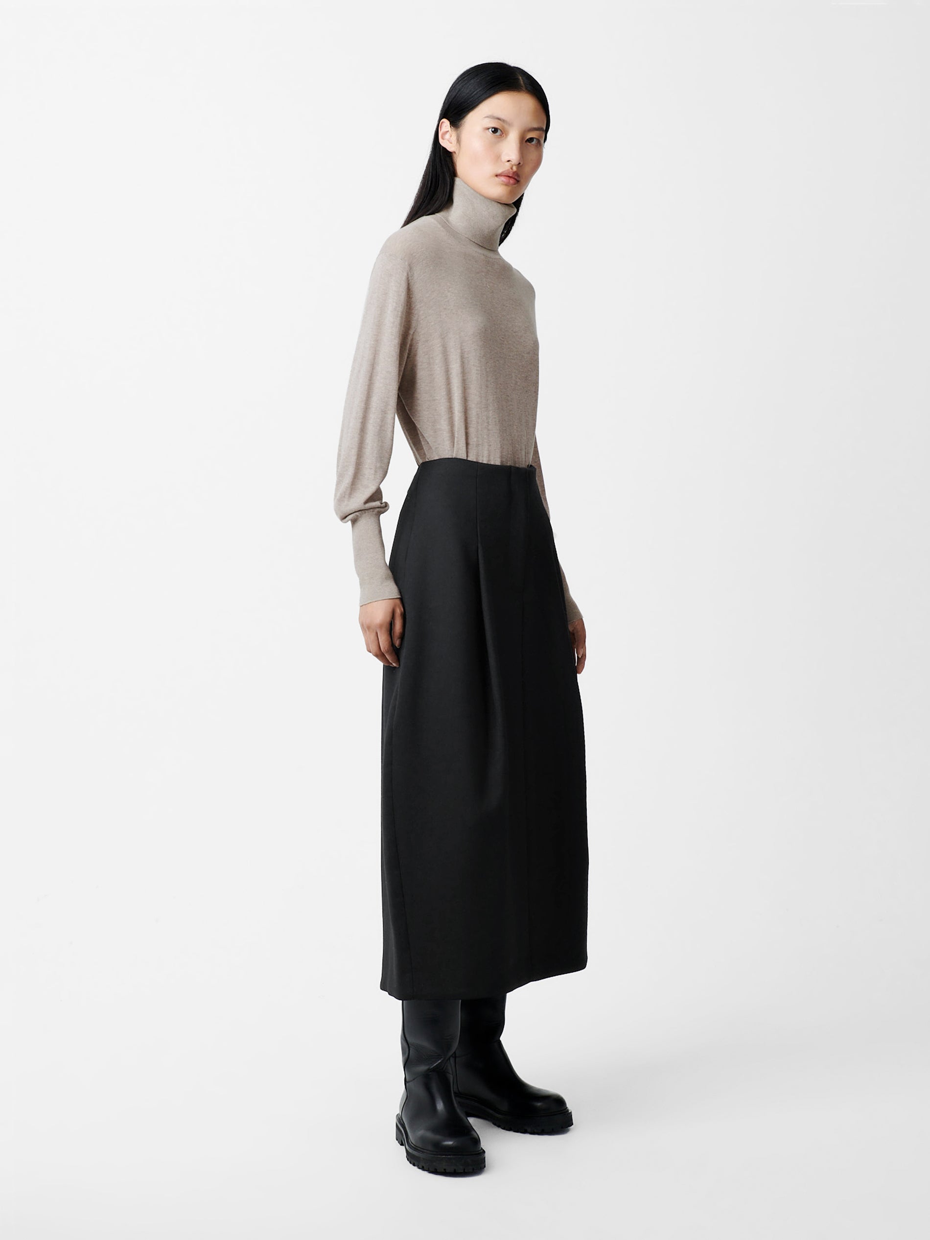 Carson Viscose Skirt in Black - Studio Nicholson