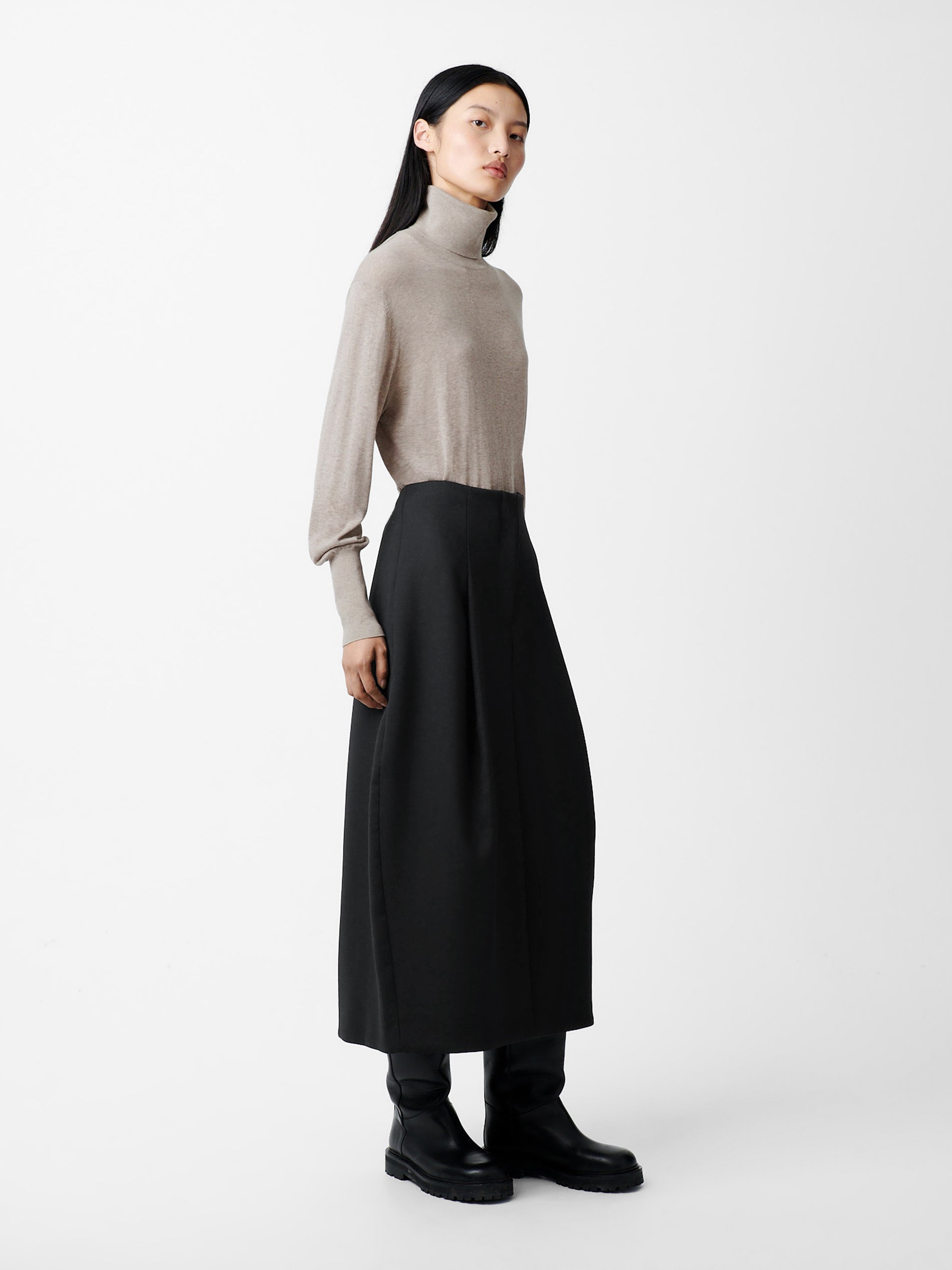 Carson Viscose Skirt in Black - Studio Nicholson
