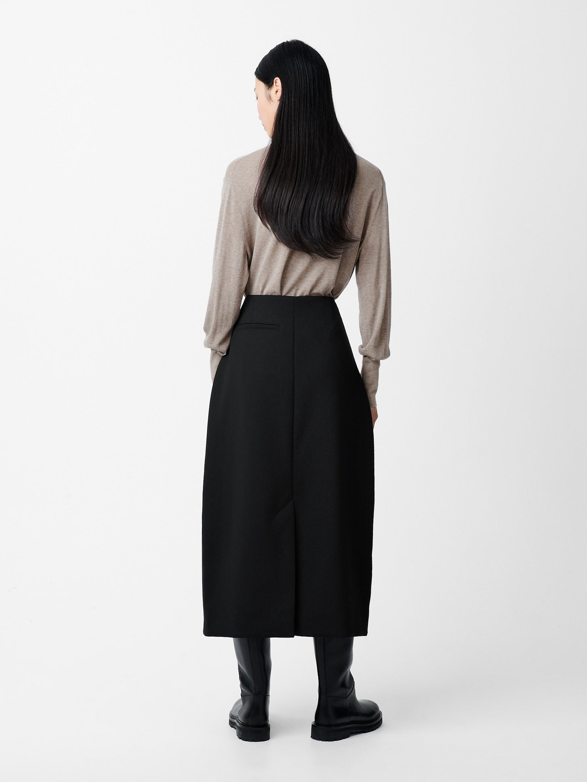 Carson Viscose Skirt in Black - Studio Nicholson