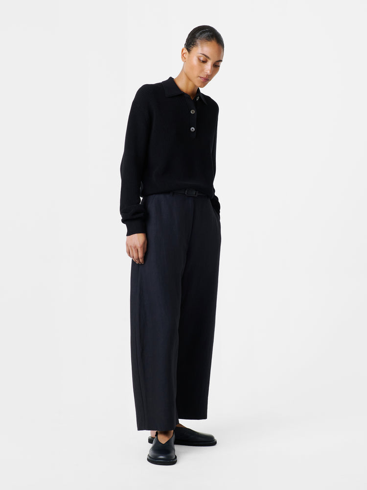 Chalco Linen Blend Pant in Darkest Navy