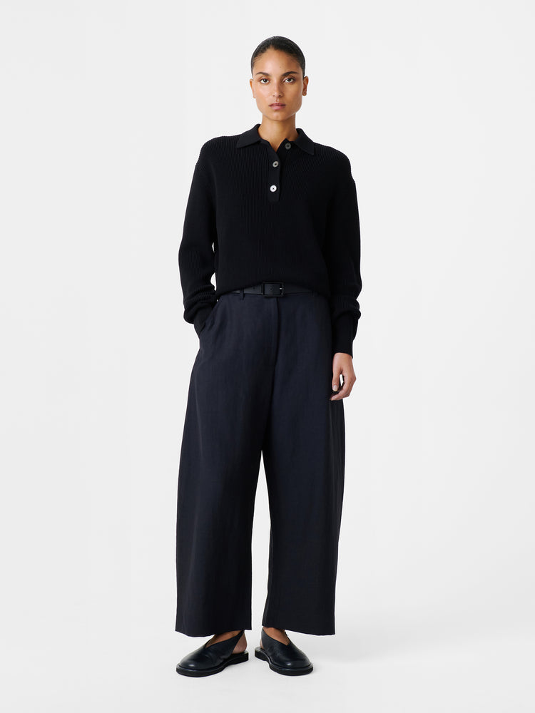 Chalco Linen Blend Pant in Darkest Navy