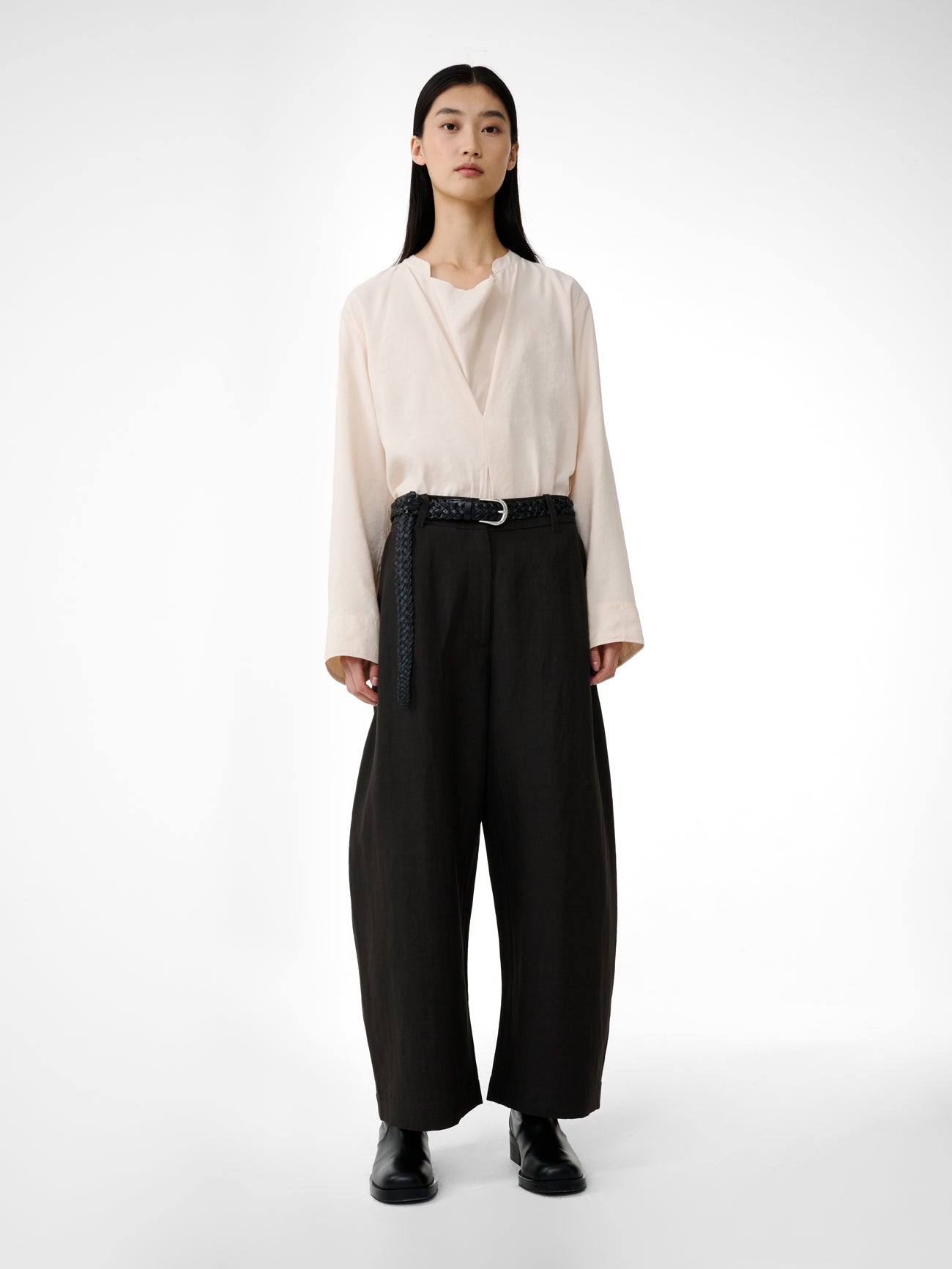 Chalco Linen Pant in Black Grape - Studio Nicholson