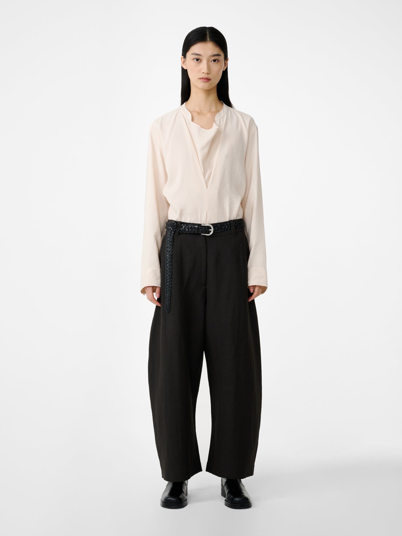 Chalco Linen Pant in Black Grape - Studio Nicholson