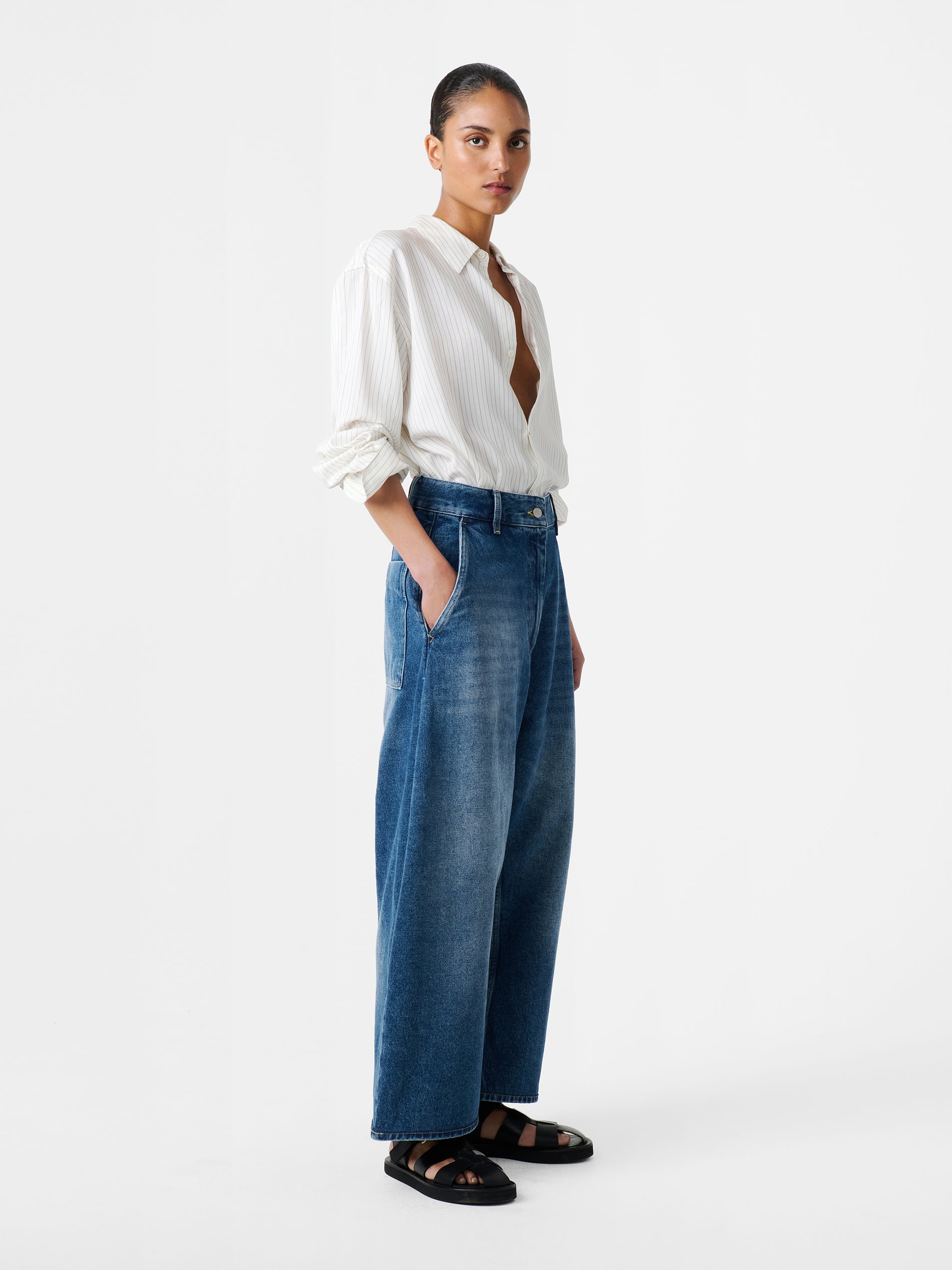 Chalco Denim Pant in Worn Wash Indigo - Studio Nicholson