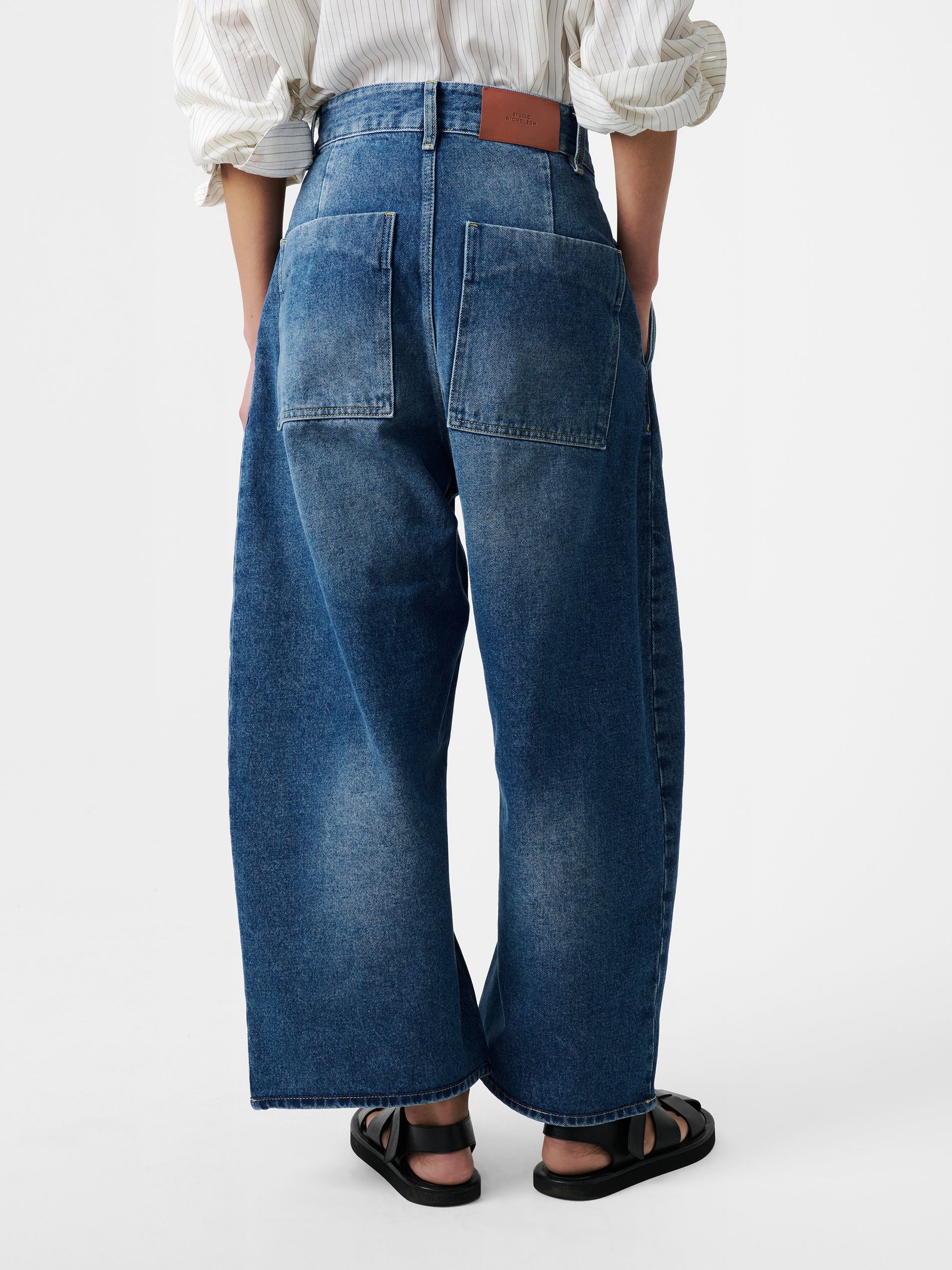 Chalco Denim Pant in Worn Wash Indigo - Studio Nicholson