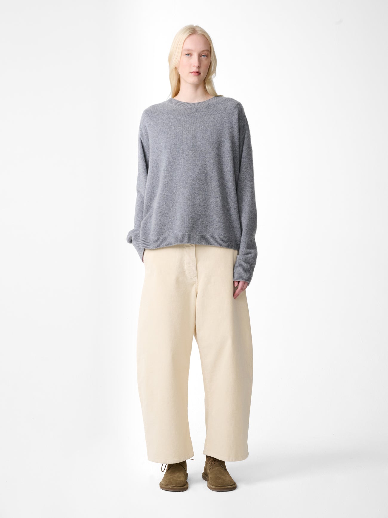 Chalco Corduroy Wide Leg Pant in Panna