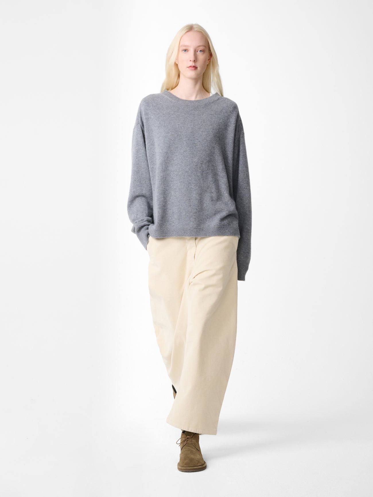 Chalco Corduroy Wide Leg Pant in Panna