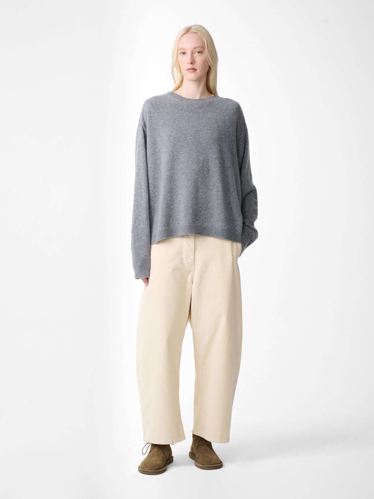 Chalco Corduroy Wide Leg Pant in Panna