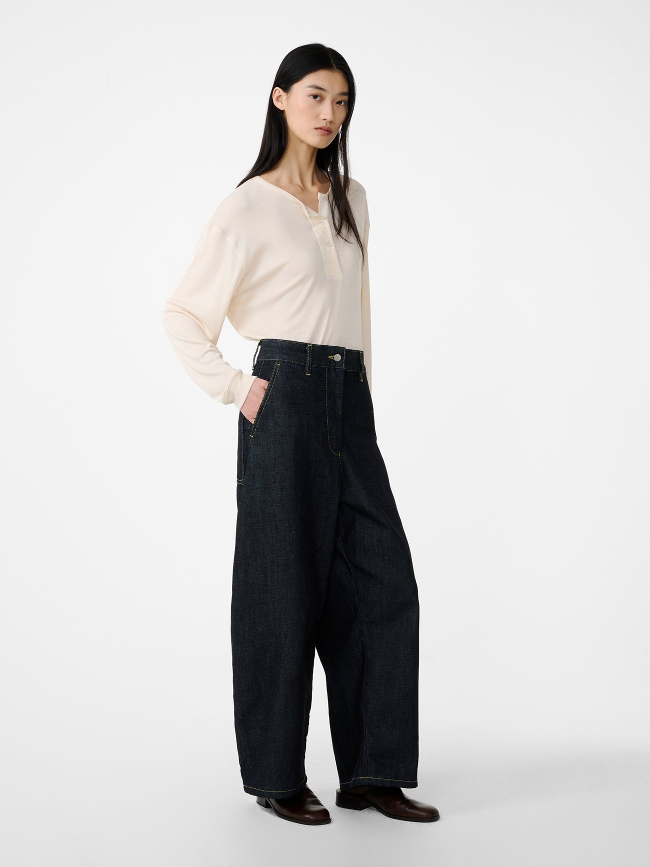Chalco Denim Pant in Raw Indigo - Studio Nicholson