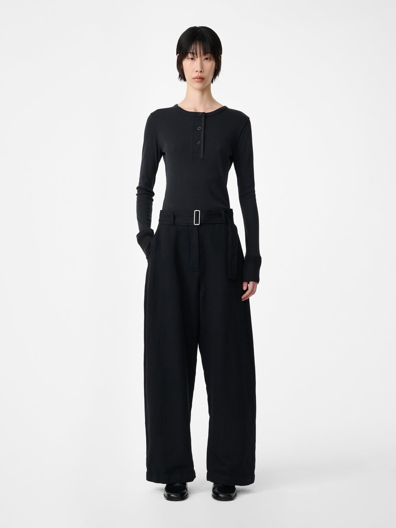 Chatto Belted Pant in Black
