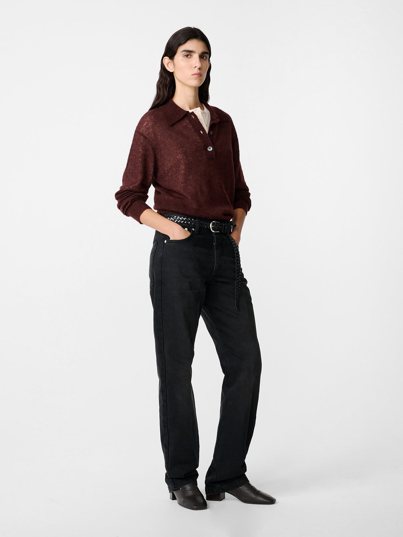 Chesapeake Mohair Knit in Mulberry - Studio Nicholson