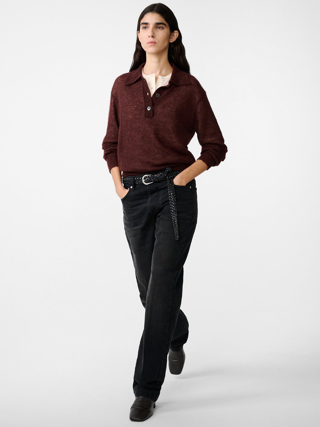 Chesapeake Mohair Knit in Mulberry - Studio Nicholson