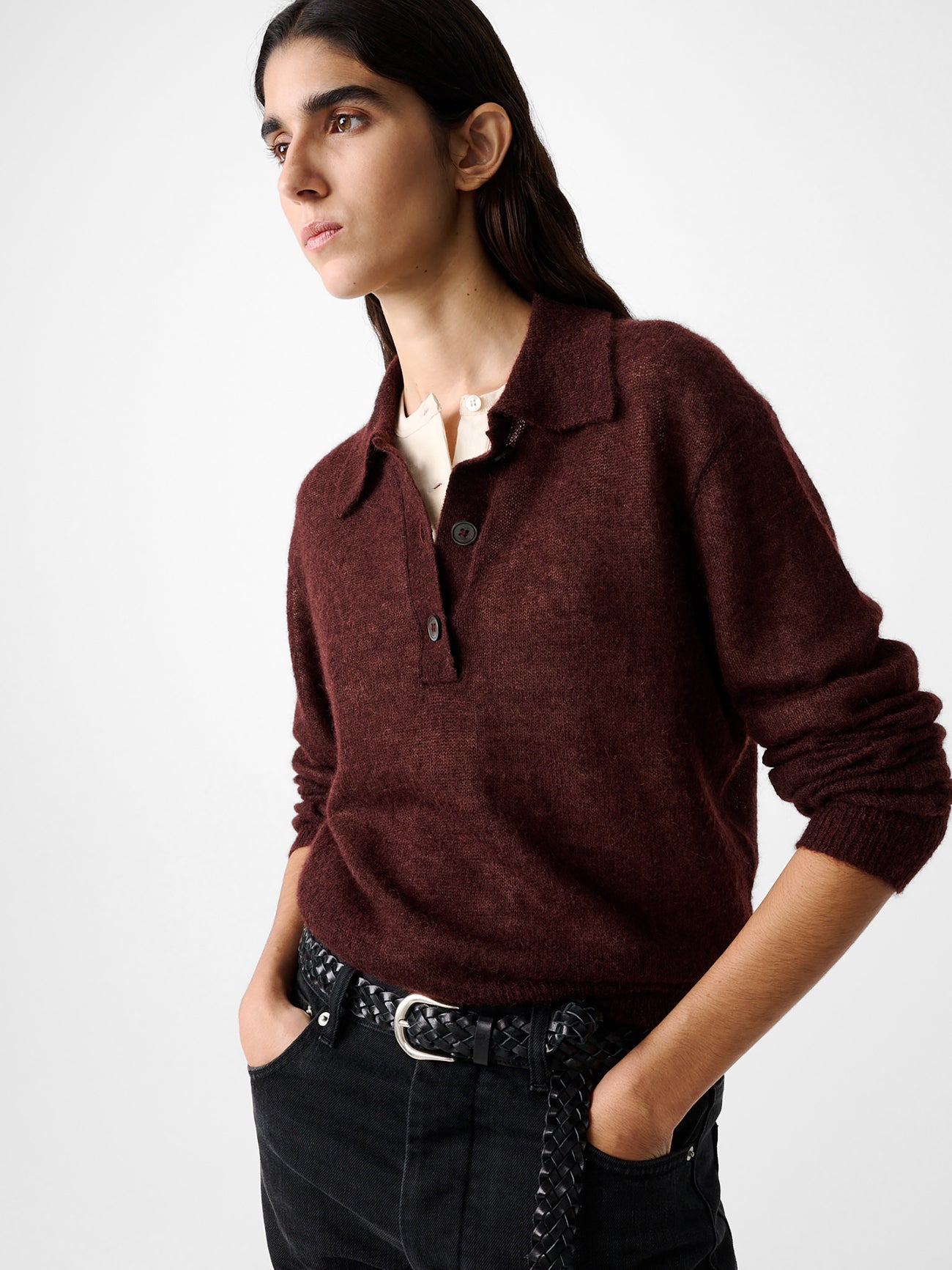 Chesapeake Mohair Knit in Mulberry - Studio Nicholson