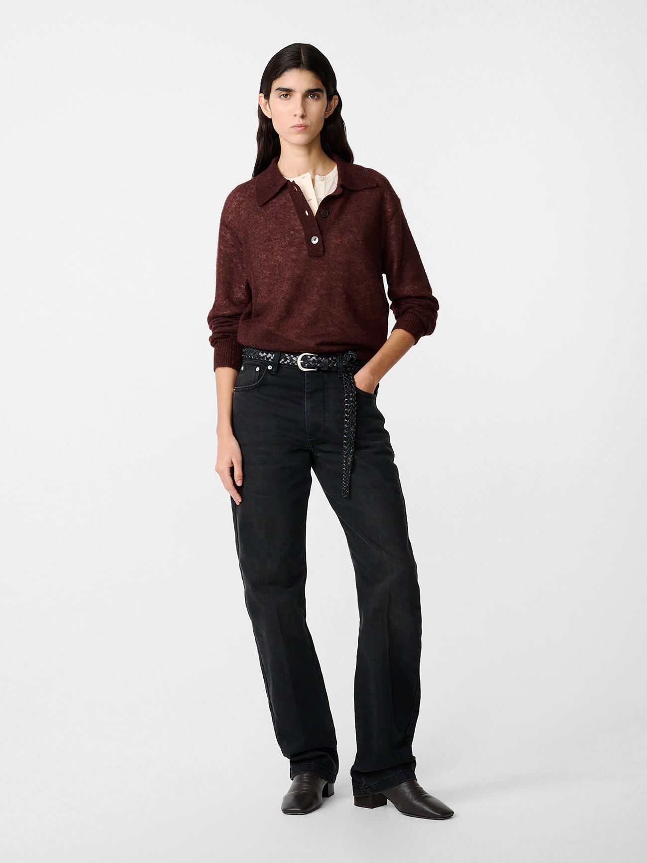 Chesapeake Mohair Knit in Mulberry - Studio Nicholson