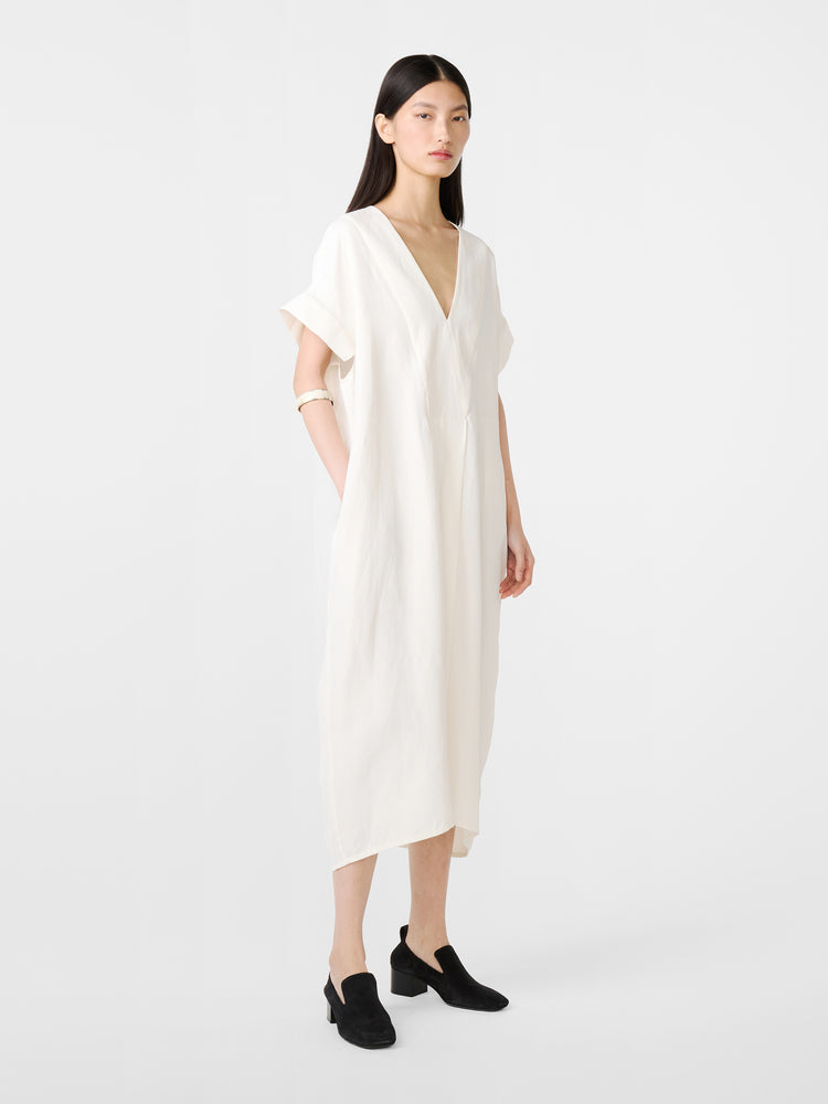 Cley Linen Dress in Parchment
