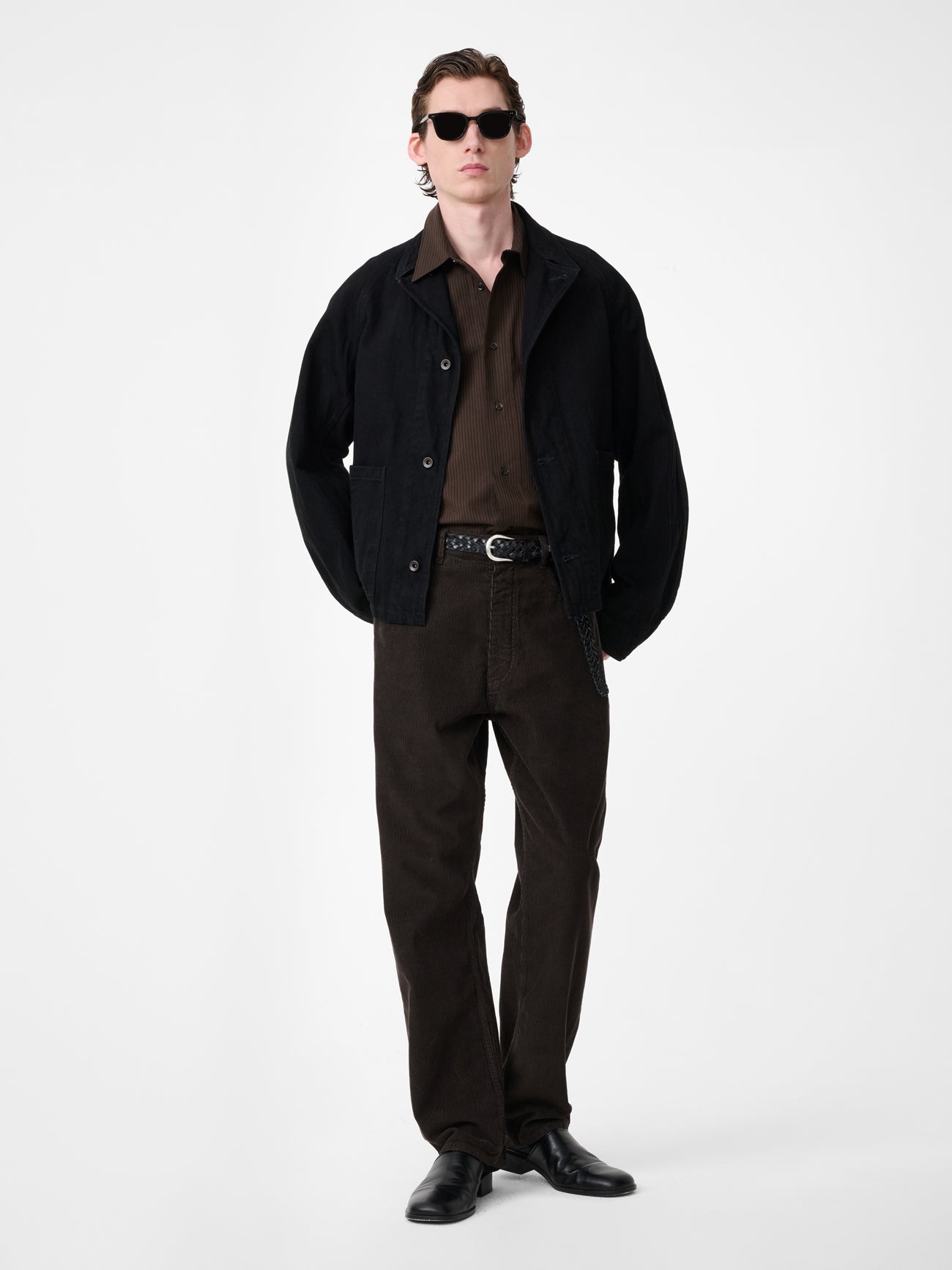 Coggan Crinkle Denim Jacket in Black