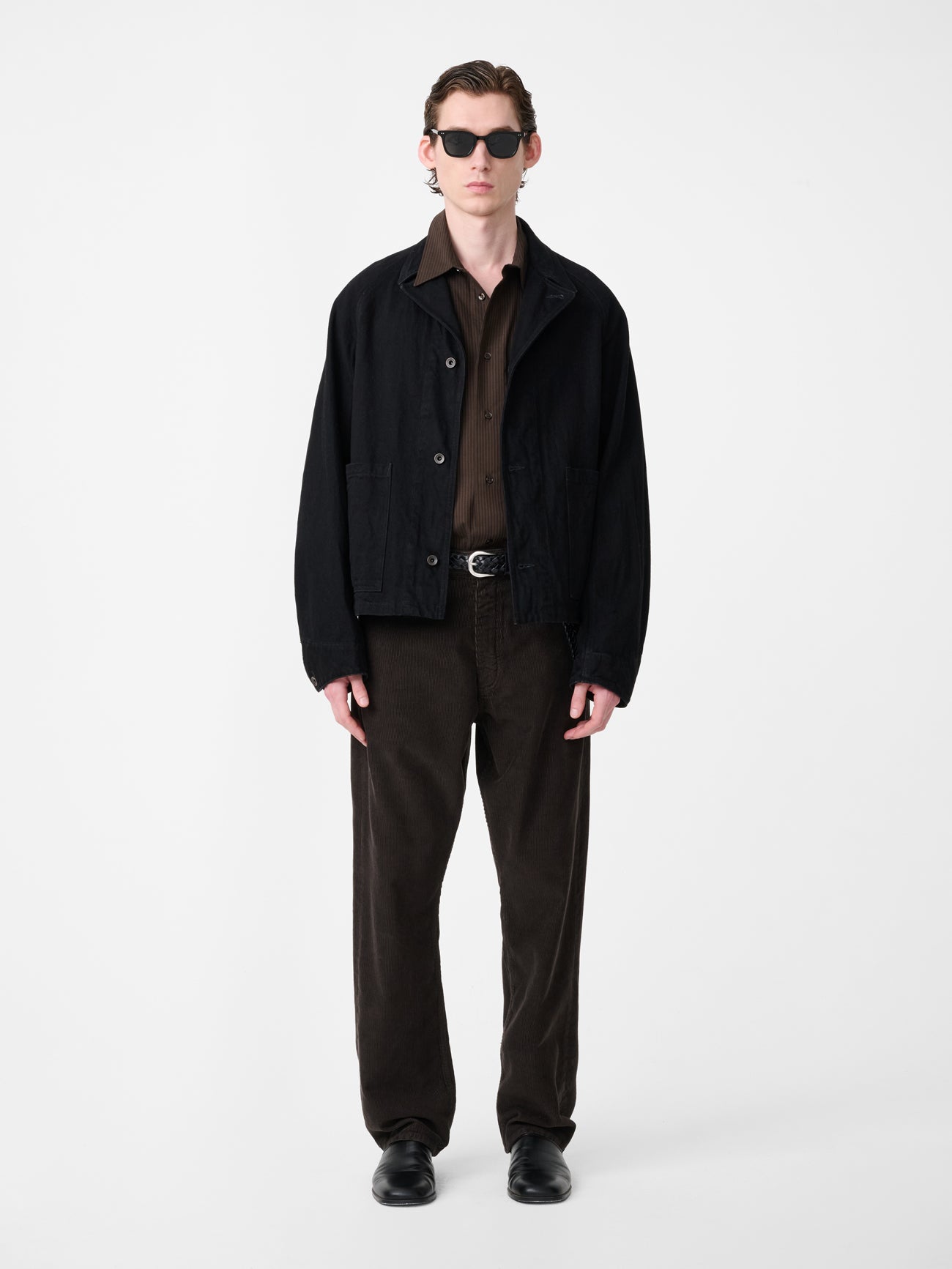 Coggan Crinkle Denim Jacket in Black