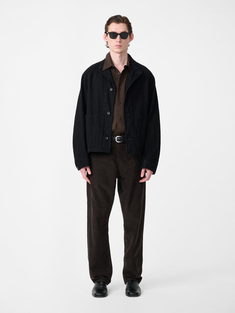 Coggan Crinkle Denim Jacket in Black
