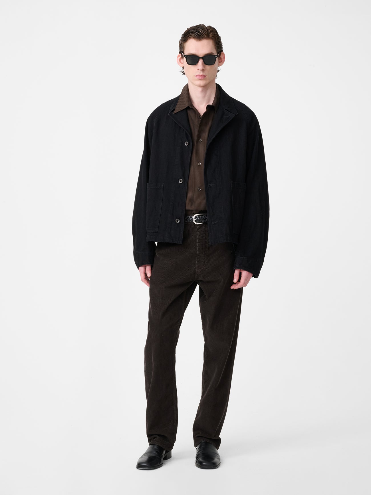 Coggan Crinkle Denim Jacket in Black