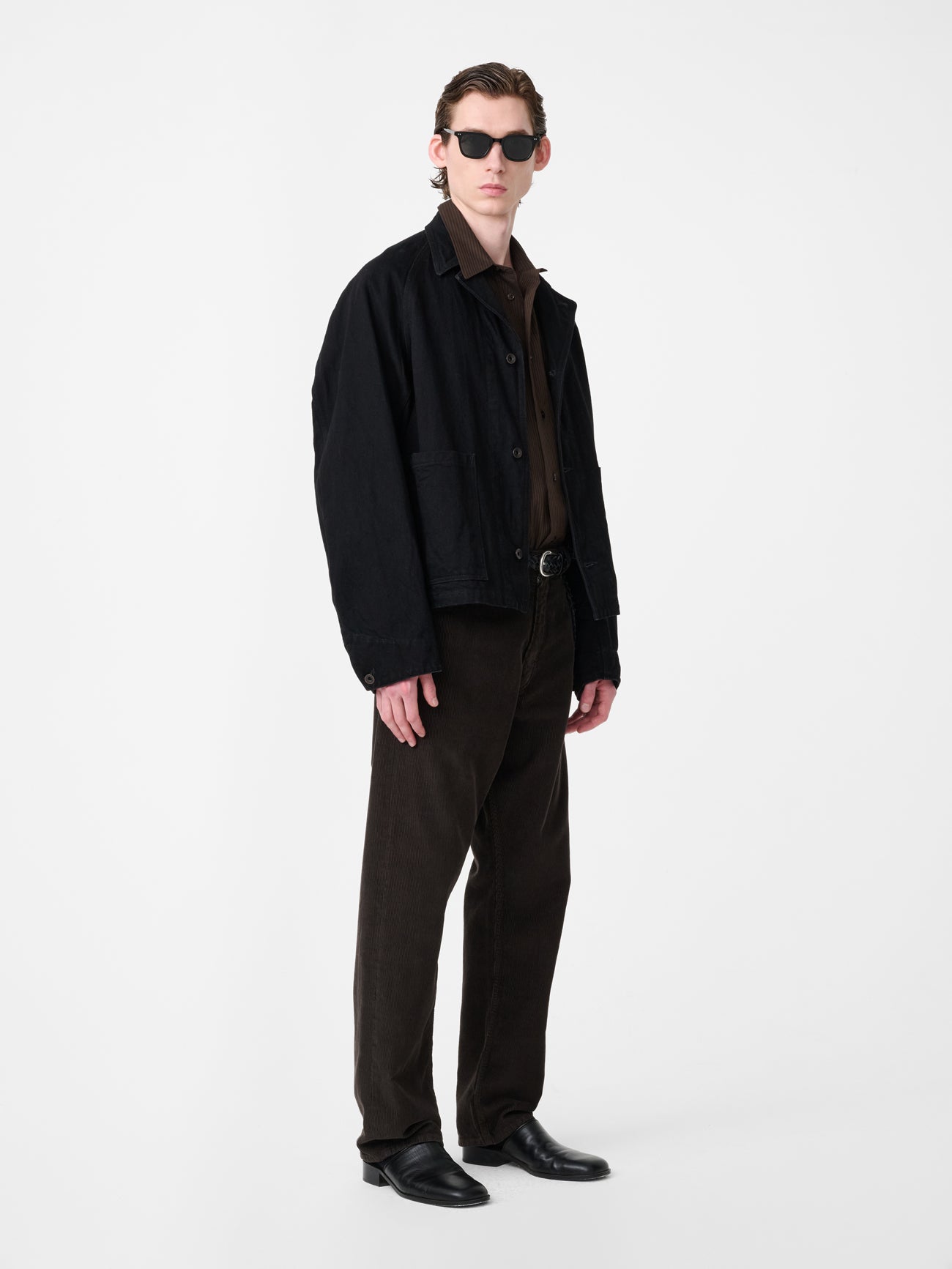 Coggan Crinkle Denim Jacket in Black