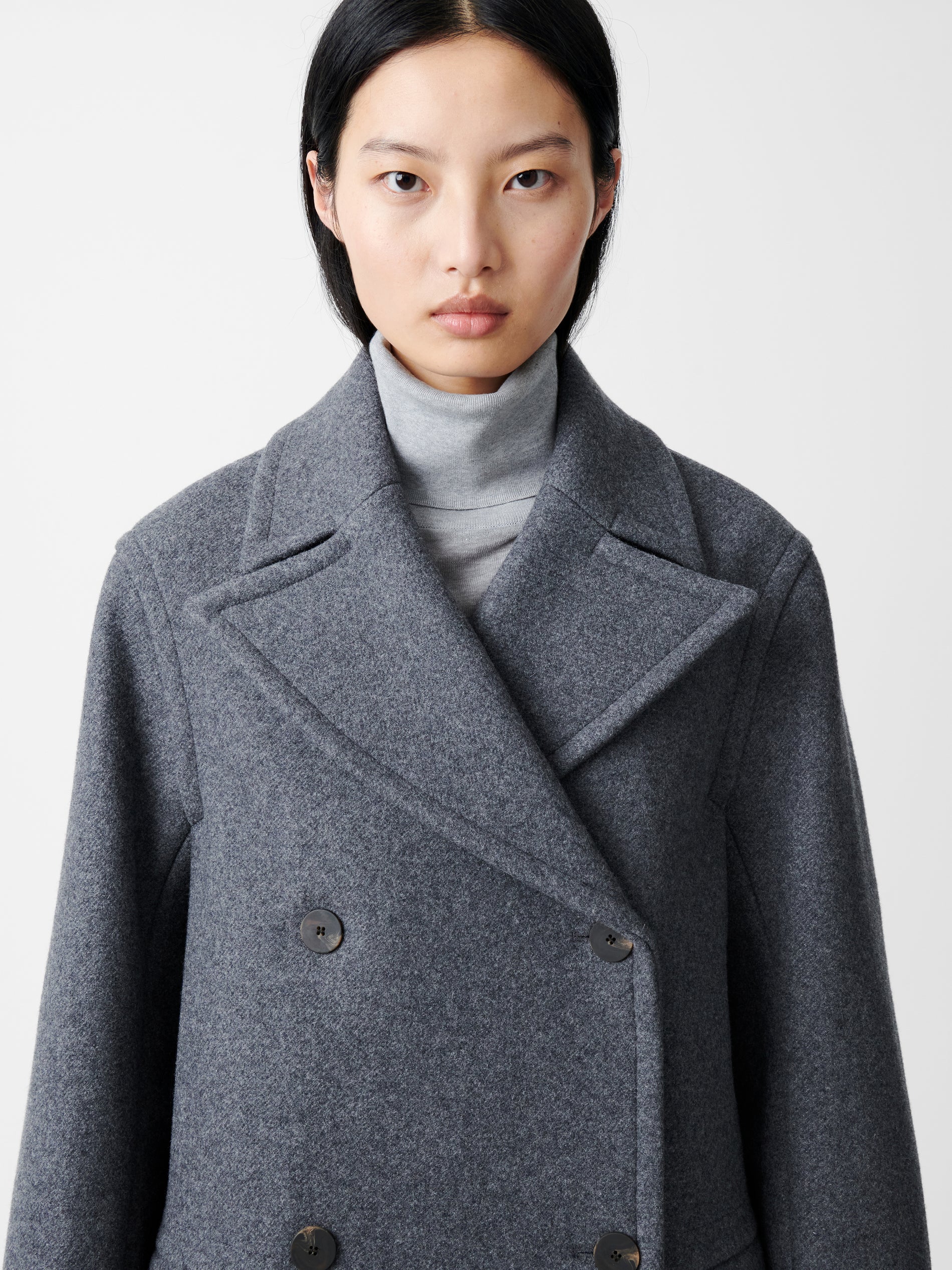 Coles Coat in Grey Melange - Studio Nicholson