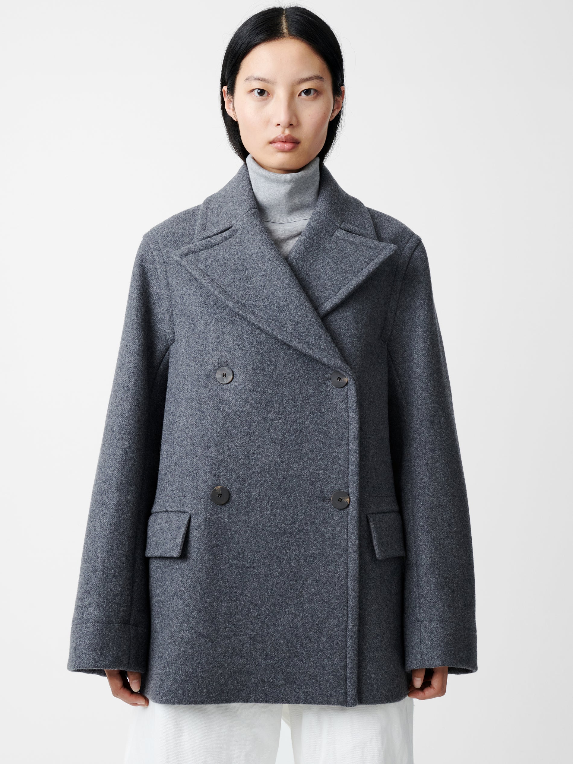 Coles Coat in Grey Melange - Studio Nicholson