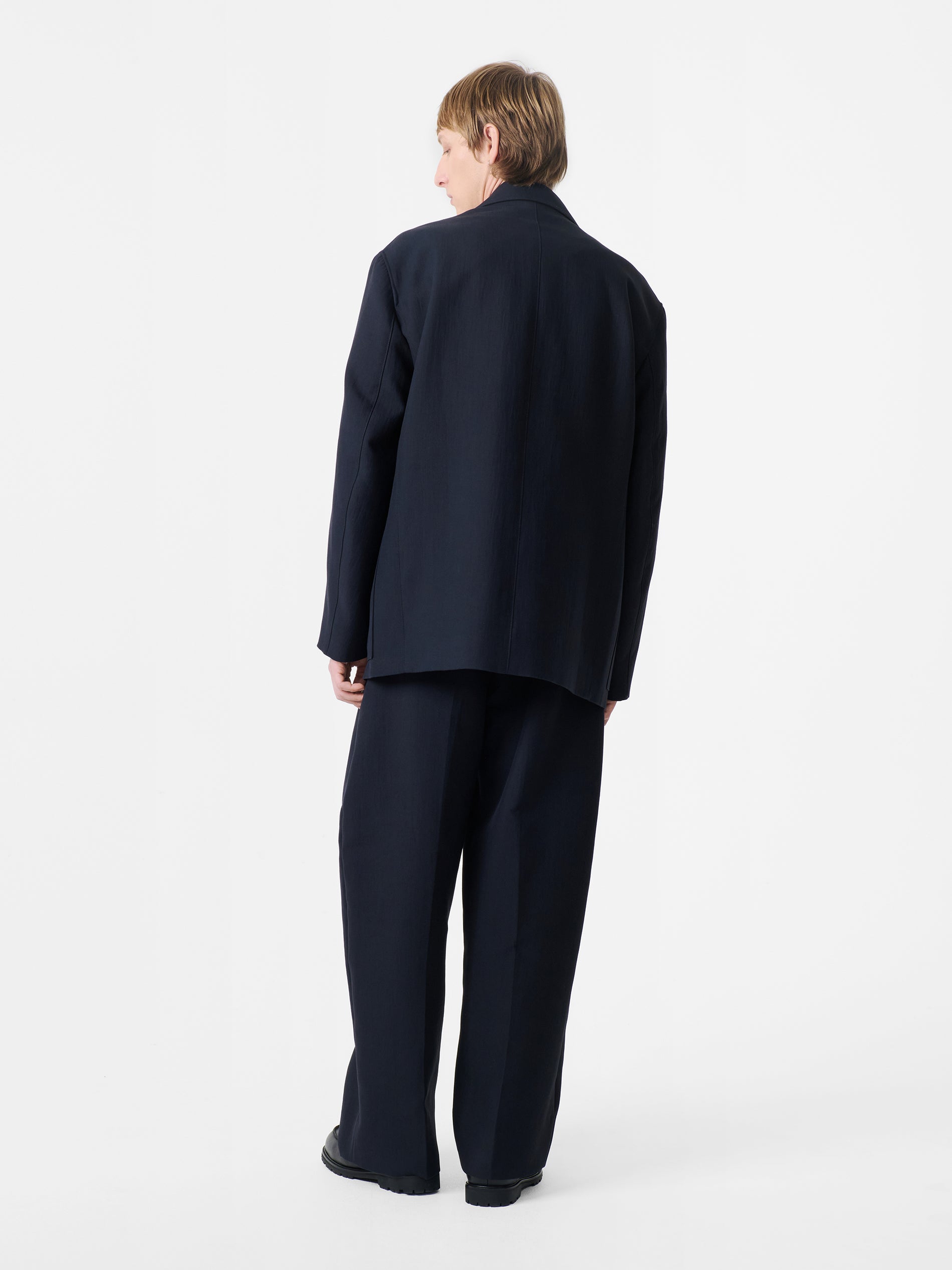 Men's Conde Double Cotton Jacket in Darkest Navy - Studio Nicholson