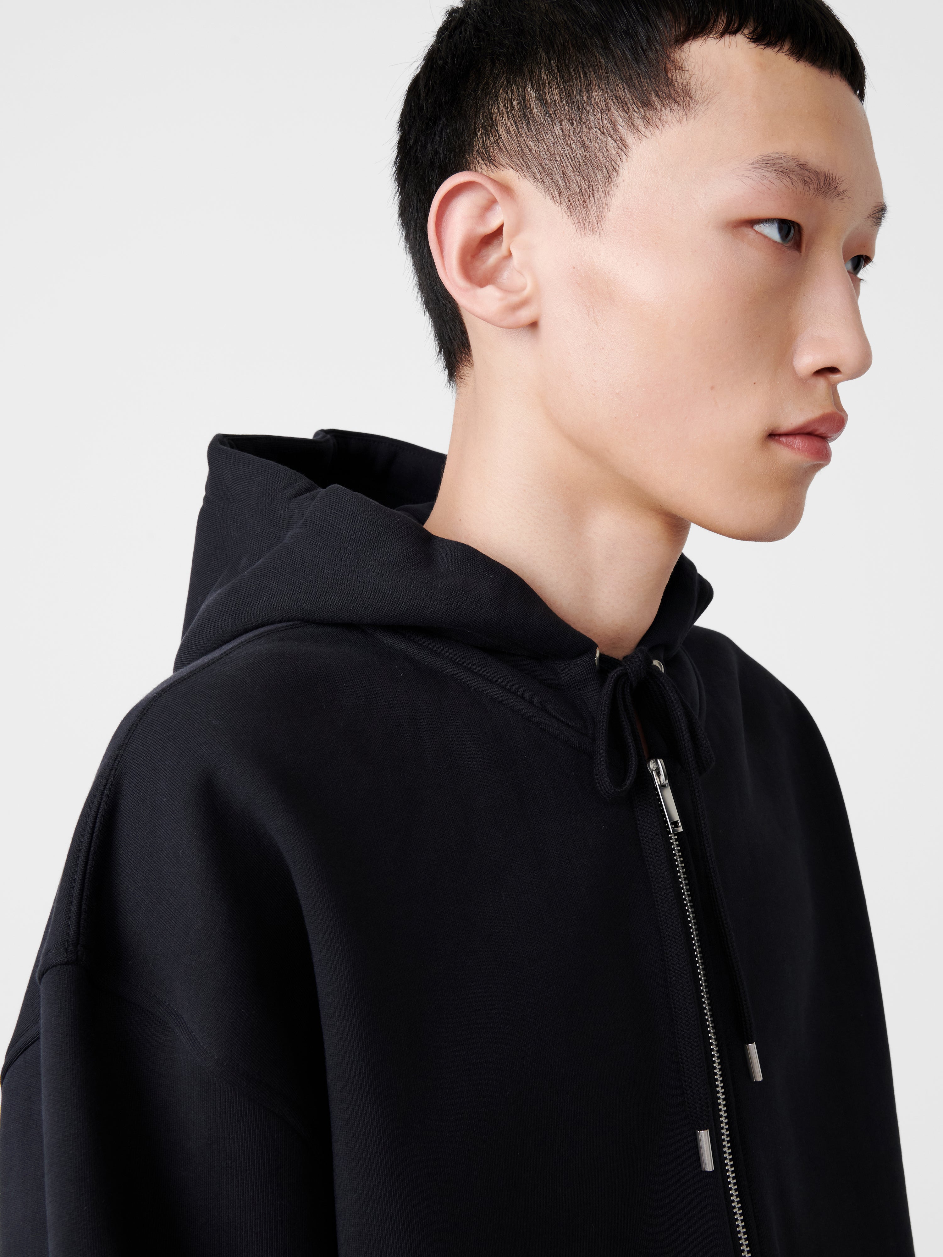 パーカー・フーディ STUDIO NICHOLSON FLEECE BACK ZIP THROUGH HOODIE WITH LOGO Studio Nicholson Fleece Back Zip Through Hoodie With Logo In