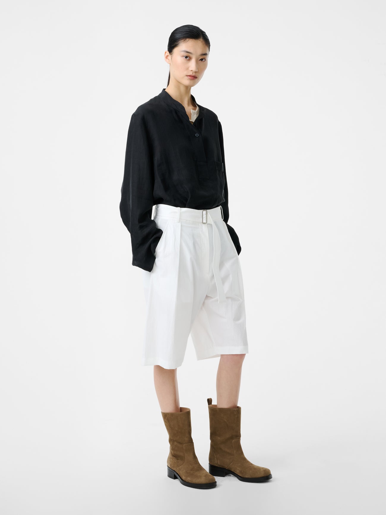 Creon Short in Optic White - Studio Nicholson