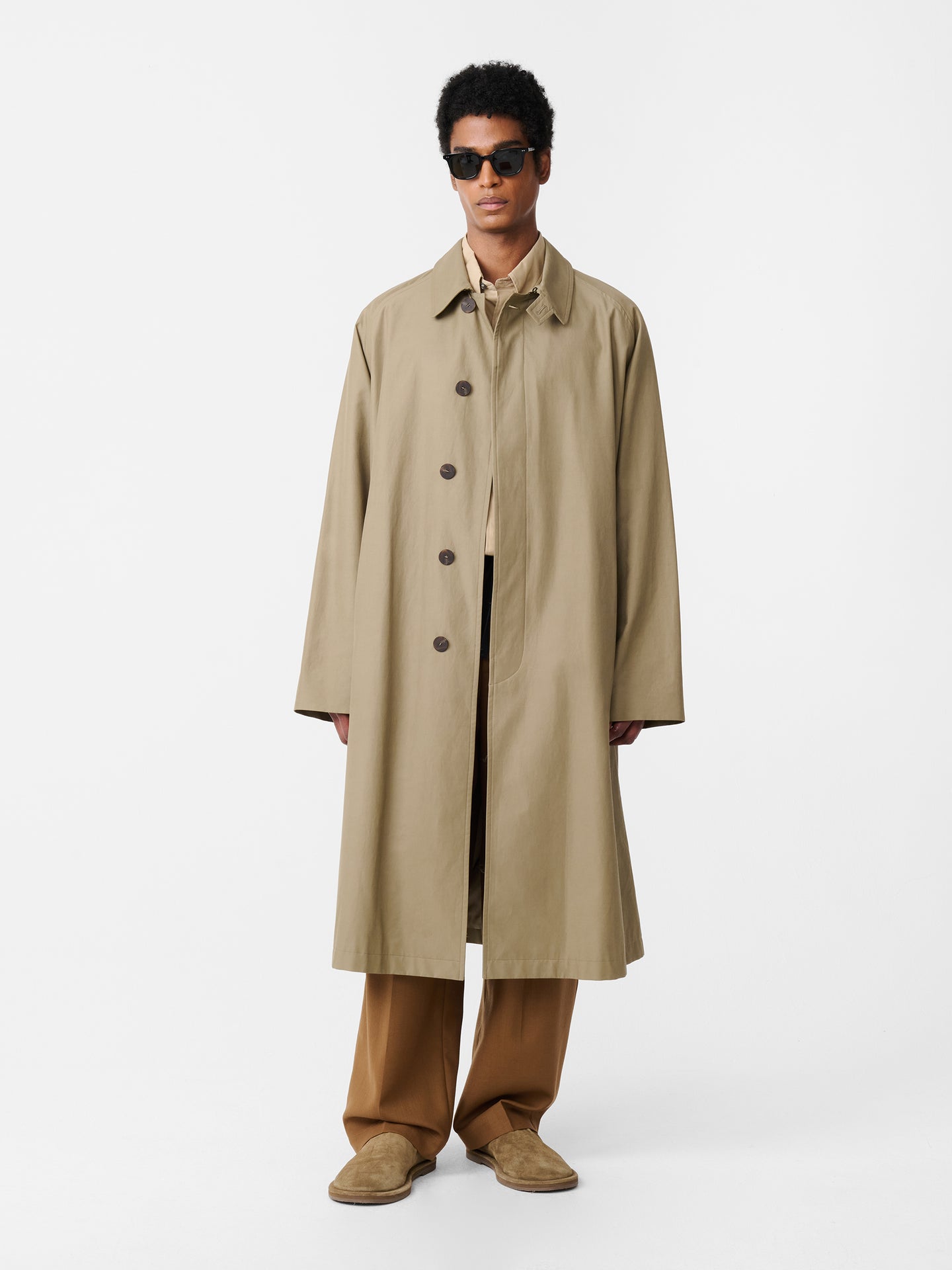 Crowe Coated Cotton Coat in Dark Dusk