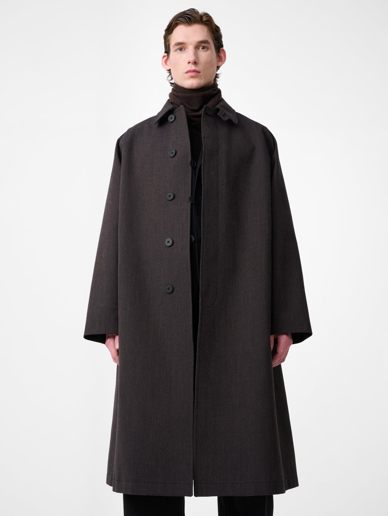 Crowe Trench Coat in Brown Marl