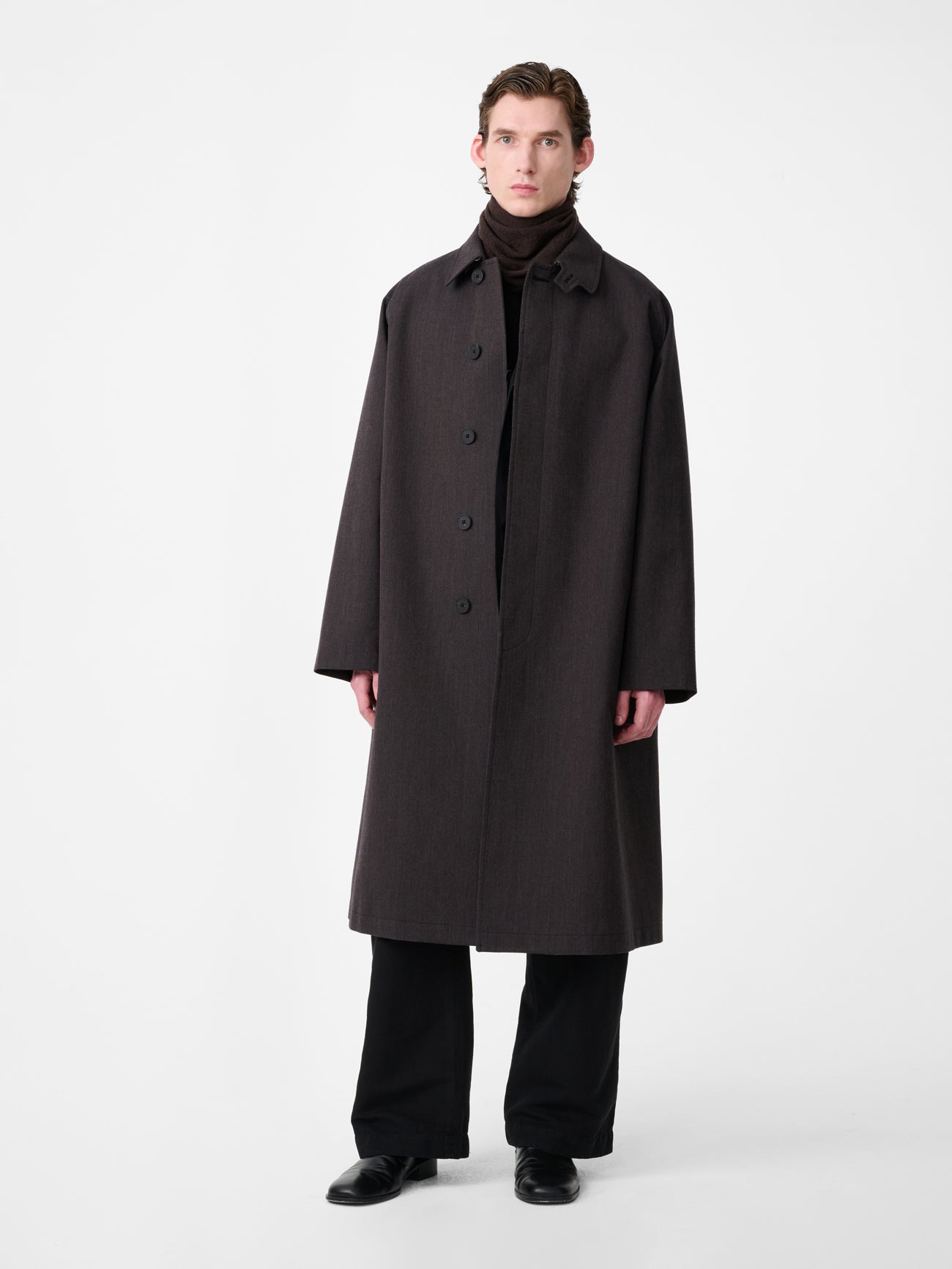 Crowe Trench Coat in Brown Marl