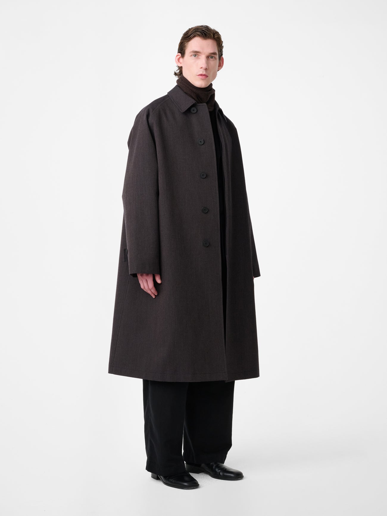 Crowe Trench Coat in Brown Marl