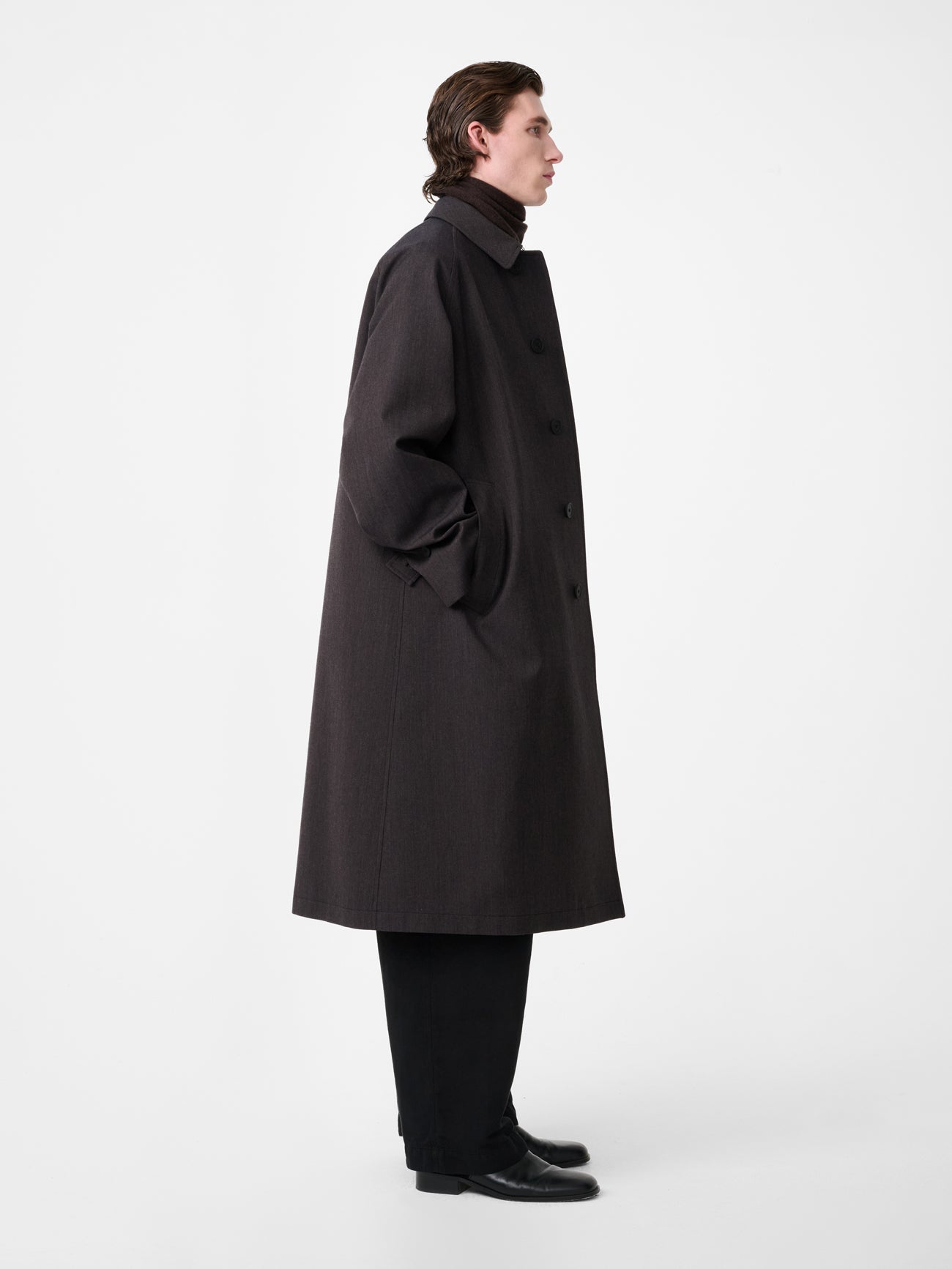 Crowe Trench Coat in Brown Marl