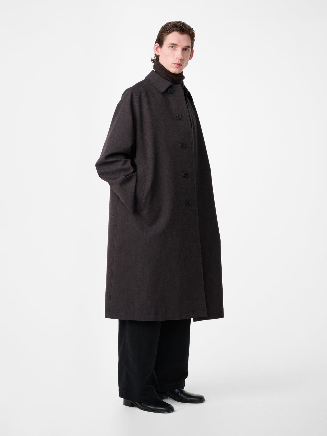 Crowe Trench Coat in Brown Marl