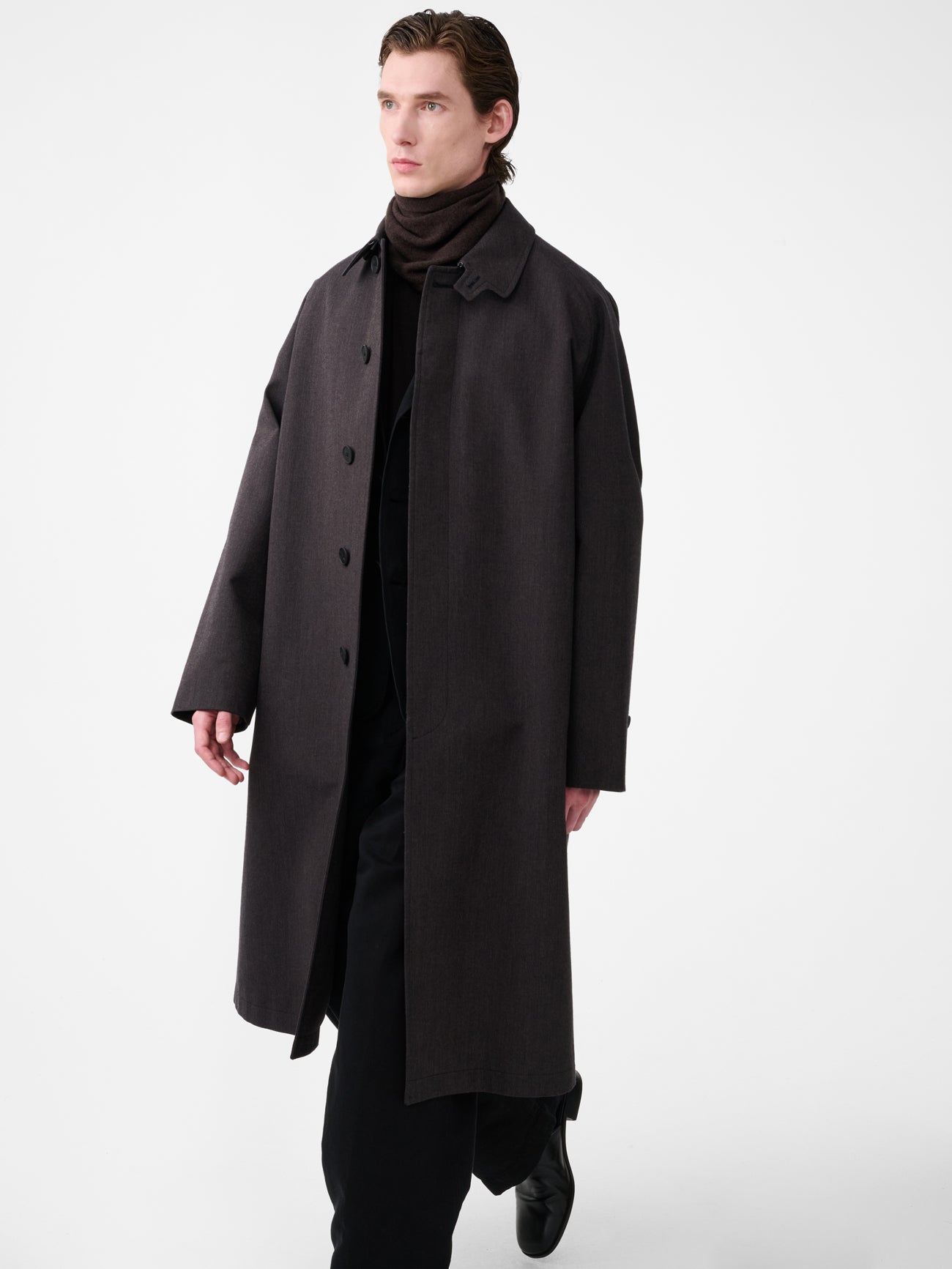 Crowe Trench Coat in Brown Marl