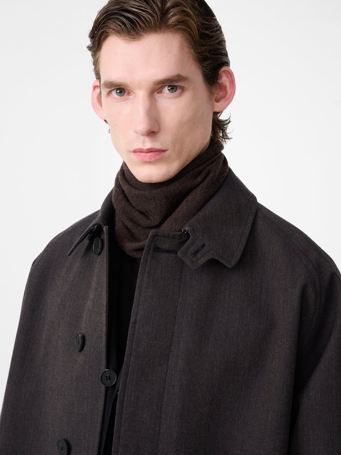 Crowe Trench Coat in Brown Marl