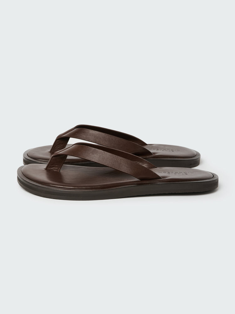 Men's Curren Leather Sandal in Cocoa