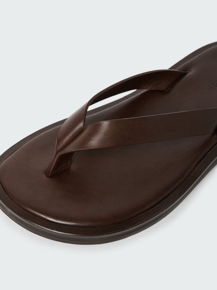 Men's Curren Leather Sandal in Cocoa
