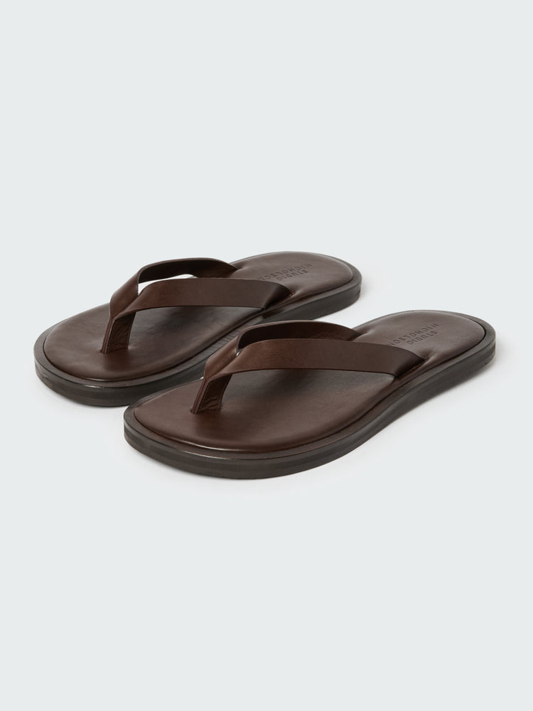 Men's Curren Leather Sandal in Cocoa