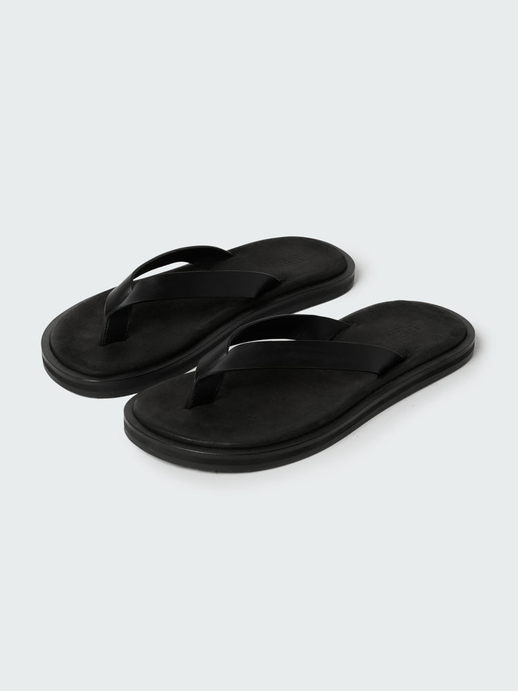 Men's Curren Leather Sandal in Black - Studio Nicholson