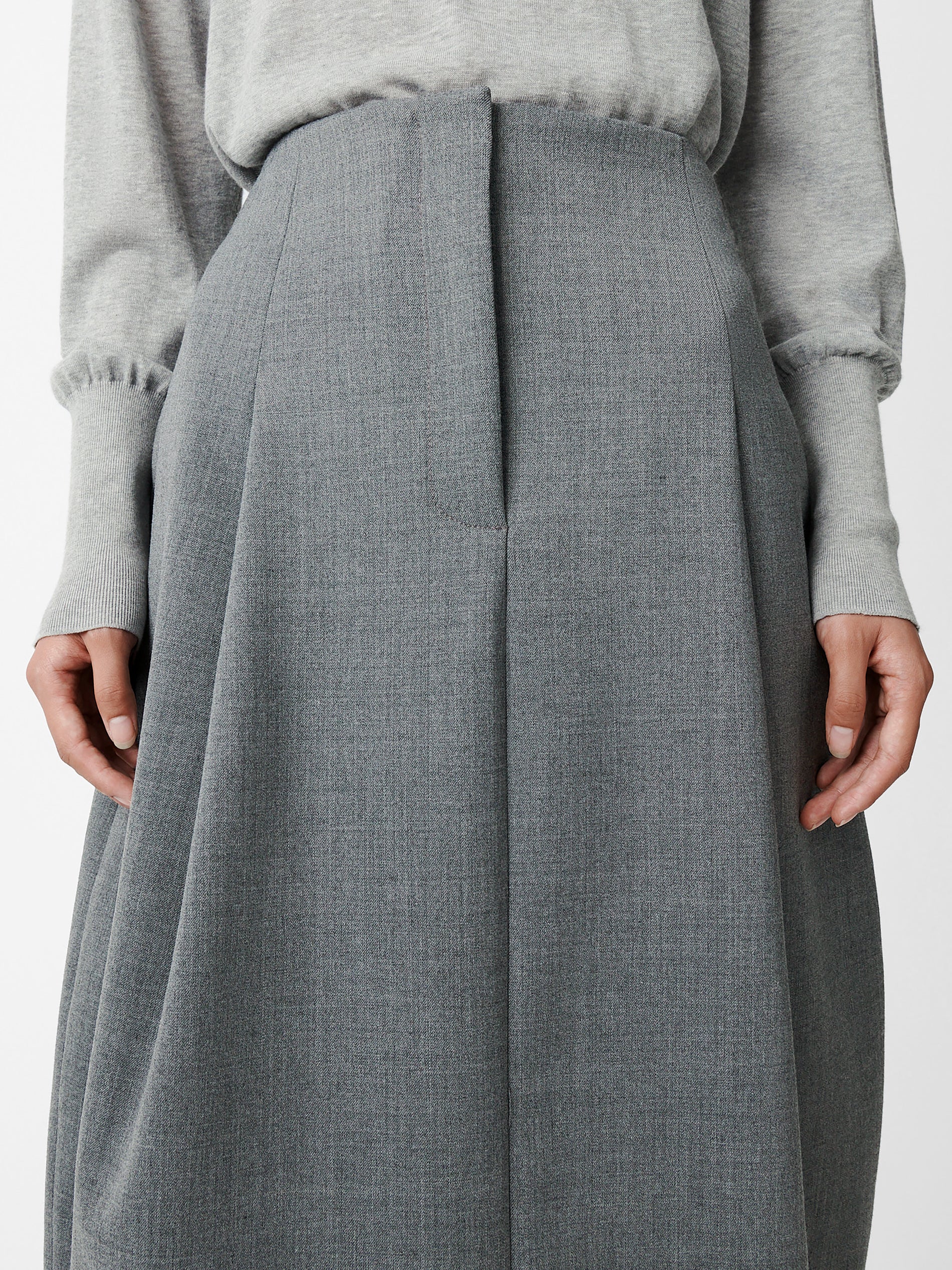 Carson Viscose Skirt in Grey Marl - Studio Nicholson