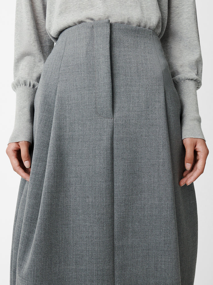 Carson Viscose Skirt in Grey Marl