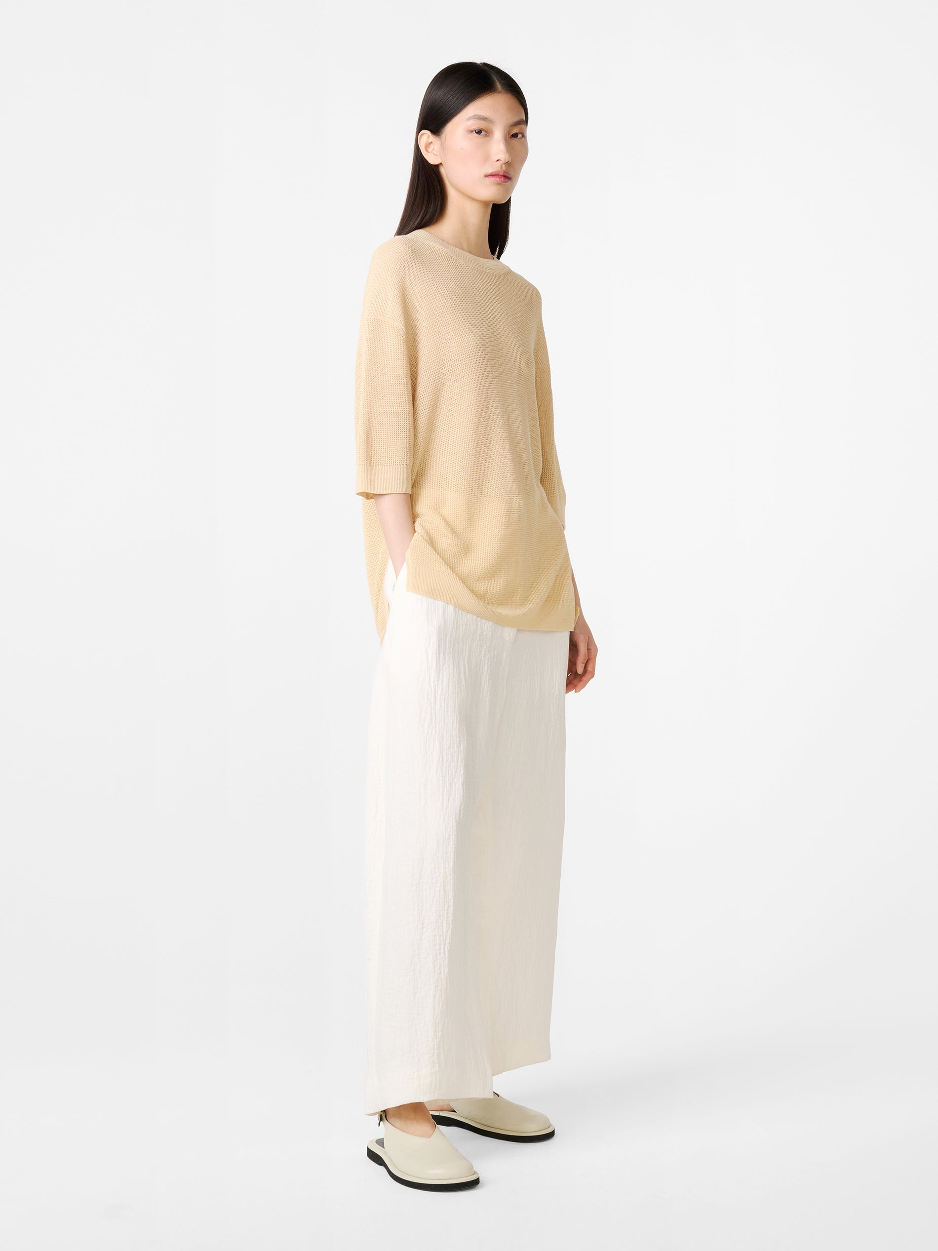 Chalco Linen Pant in Parchment - Studio Nicholson